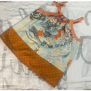 Baby Unbranded pillowcase dress 2t blue Orange Floral